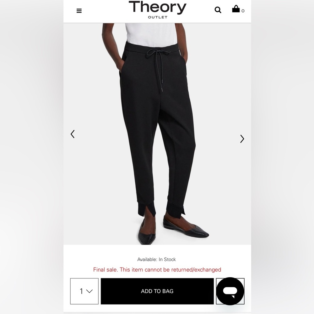 Theory Slouchy Double-Knit Jogger Pants